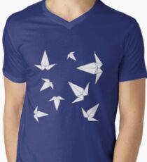Origami Peace Cranes - Mint Men's V-Neck T-Shirt