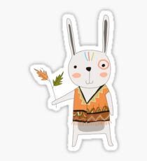 Pegatina Animales de dibujos animados Conejo de conejito tribal