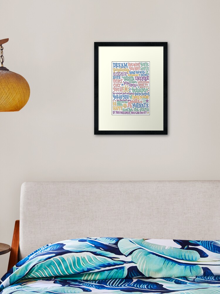 Positive Inspirational Quotes Collage Framed Art Print