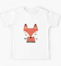 Tribal Red Fox Cartoon Animals Kids Tee