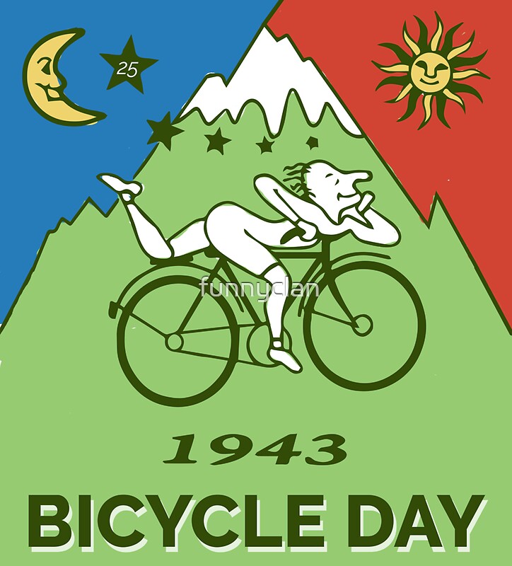 "Bicycle Day Tshirt 1943 Vintage (Albert Hofmann LSD)" Stickers by