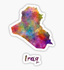 Iraq in watercolor Sticker