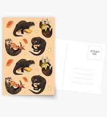 Tiny otters and their sushi Postcards