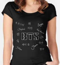BTS Group (Black) Women's Fitted Scoop T-Shirt