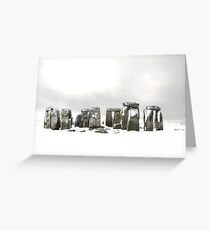 Stonehenge in the snow, Wiltshire, England Greeting Card