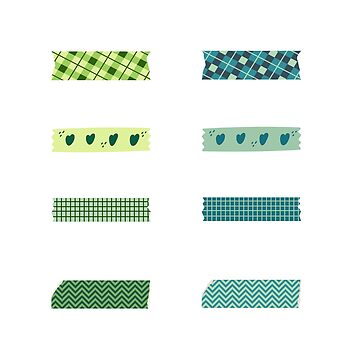 Washi tape, green // Journaling sticker pack Sticker for Sale by Polarys