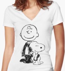 Peanuts meets Star Wars Women's Fitted V-Neck T-Shirt