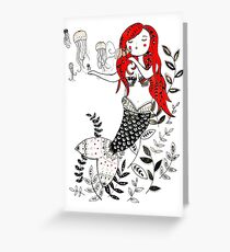 Jellyfish Bubble Mermaid Greeting Card