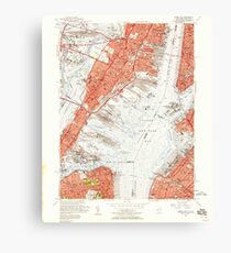 USGS TOPO Map New Jersey NJ Jersey City 254501 1955 24000 Canvas Print