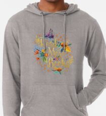 Sudadera con capucha ligera Leer más libros - Floral Gold - Black
