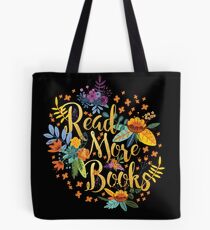 Lesen Sie mehr Bücher - Floral Gold - Schwarz Tote Bag