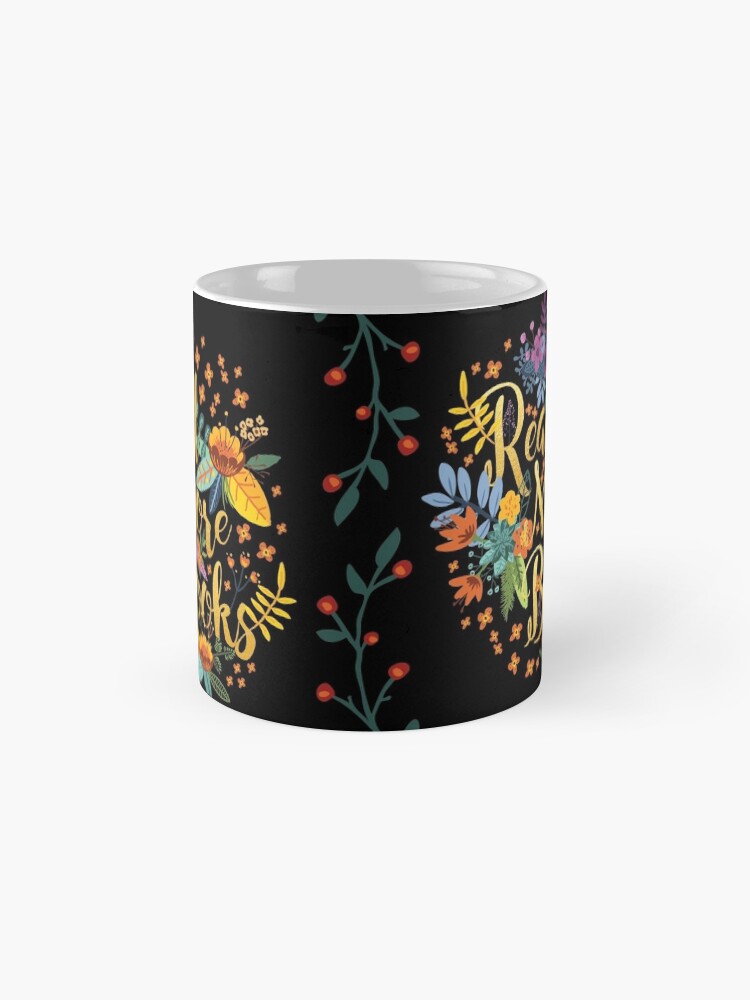 Mug ''Read More Livres - Floral Gold - Black' : autre vue