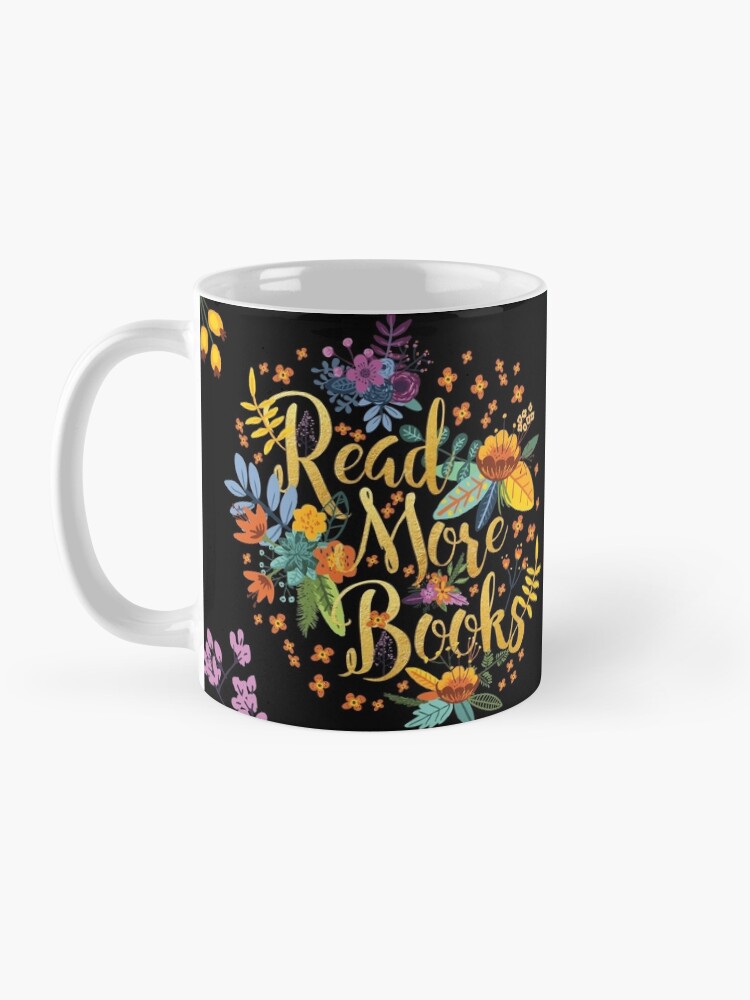 Mug ''Read More Livres - Floral Gold - Black' : autre vue