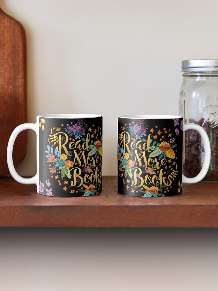 Mug ''Read More Livres - Floral Gold - Black' : autre vue