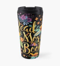 Lesen Sie mehr Bücher - Floral Gold - Schwarz Thermobecher