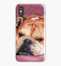 Sleeping English Bulldog with Background iPhone Case