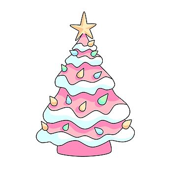 Preppy Pink Christmas Tree Sticker for Sale by EpicCreation