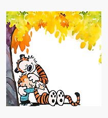 Calvin and Hobbes Under Tree Photographic Print