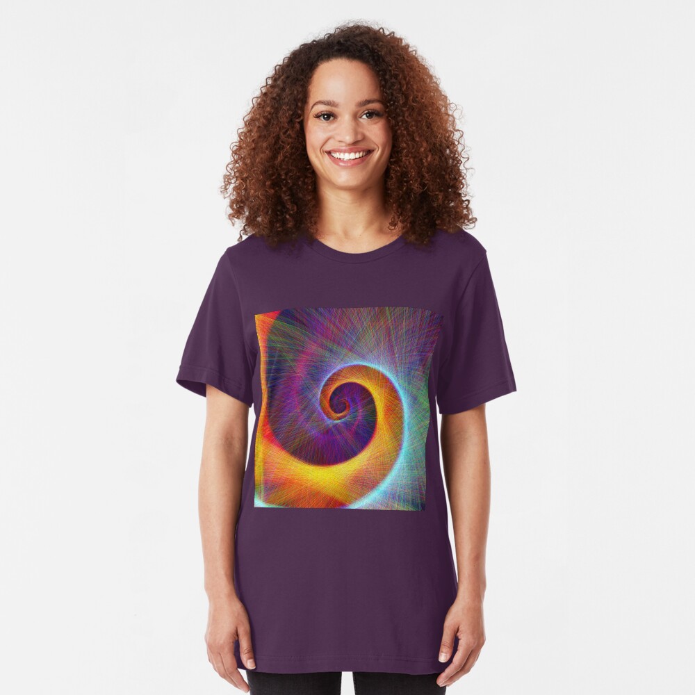 Fibonacci spiral, linify Slim Fit T-Shirt
