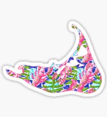 Preppy Nantucket Pink Lobster Design Sticker