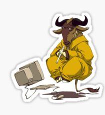 Meditating GNU Playing a Flute Sticker