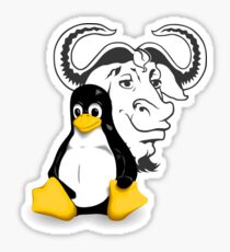 GNU and Tux Sticker
