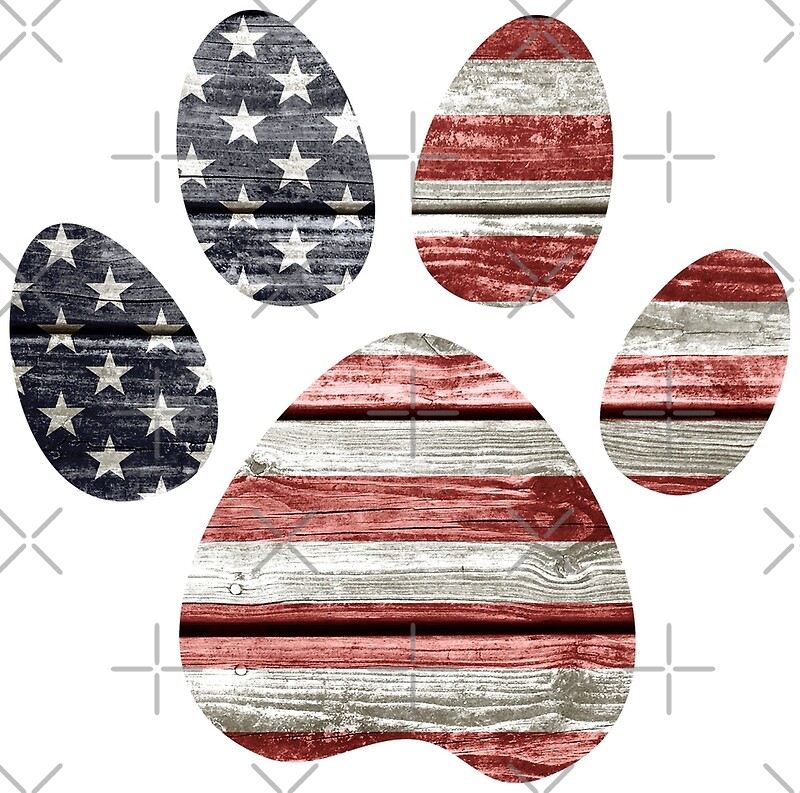 Download "Dog Paw Print, American Flag" Art Prints by NestToNest ...