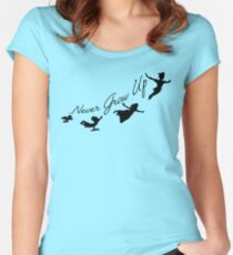 Niemals erwachsen werden Tailliertes Rundhals-Shirt