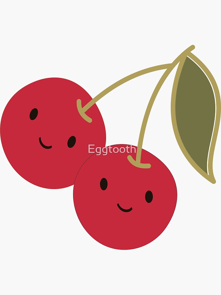 "Cute Kawaii Cherries" Sticker by Eggtooth Redbubble