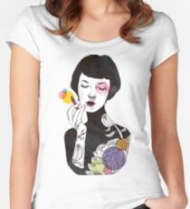 Camiseta entallada de cuello ancho ¡Ponte un poco de color! (versión 2)