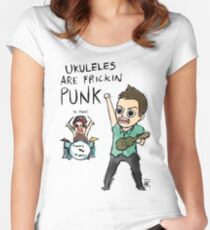 UKULELES ARE FRICKIN PUNK (OFFICIAL) Women's Fitted Scoop T-Shirt