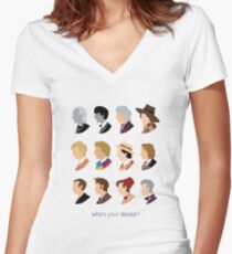 Who's Your Doctor? Women's Fitted V-Neck T-Shirt