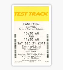 Test Track Fastpass Sticker