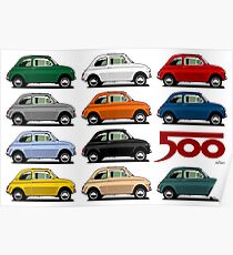 Fiat 500 side view Poster
