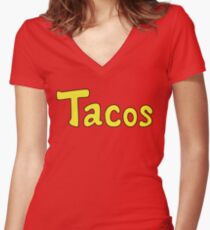Tacos! Women's Fitted V-Neck T-Shirt