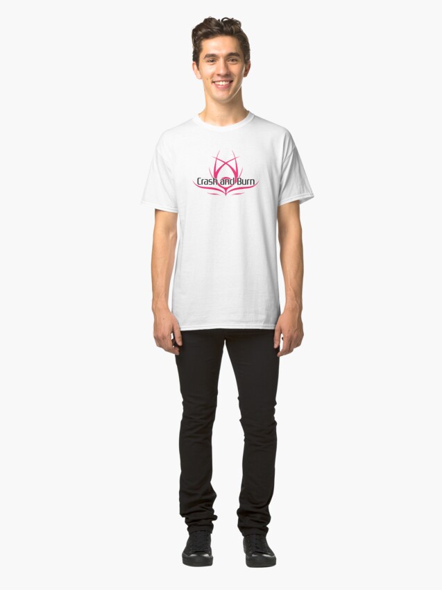 Alternate view of Crash and Burn Logo with Text Classic T-Shirt