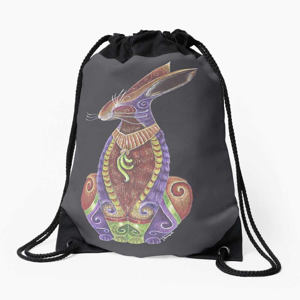 Hare Totem Drawstring Bag