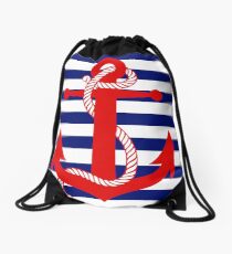 Ahoy! (blue) Drawstring Bag