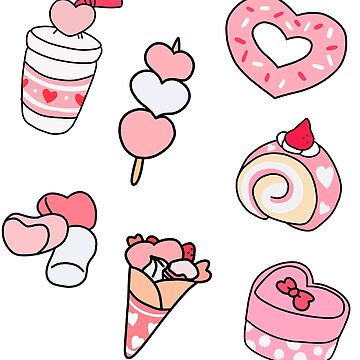 kawaii food- cute Ice cream, pink, turquoise' Sticker