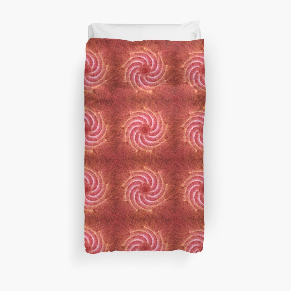 Optical lines — Red Duvet Cover