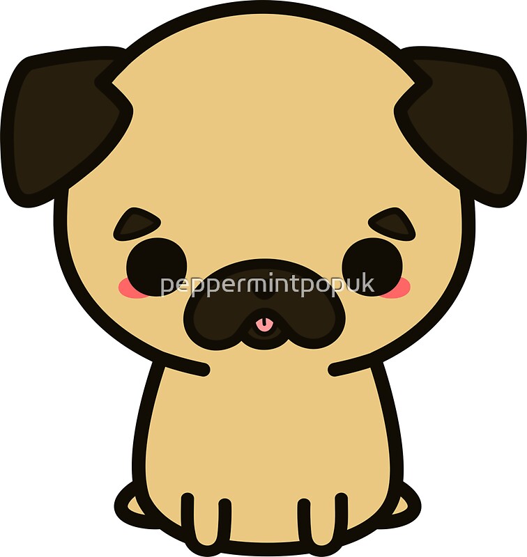  Cute  pug  Stickers by peppermintpopuk Redbubble