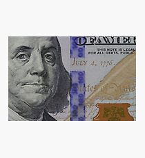 Franklin portrait on banknote Photographic Print
