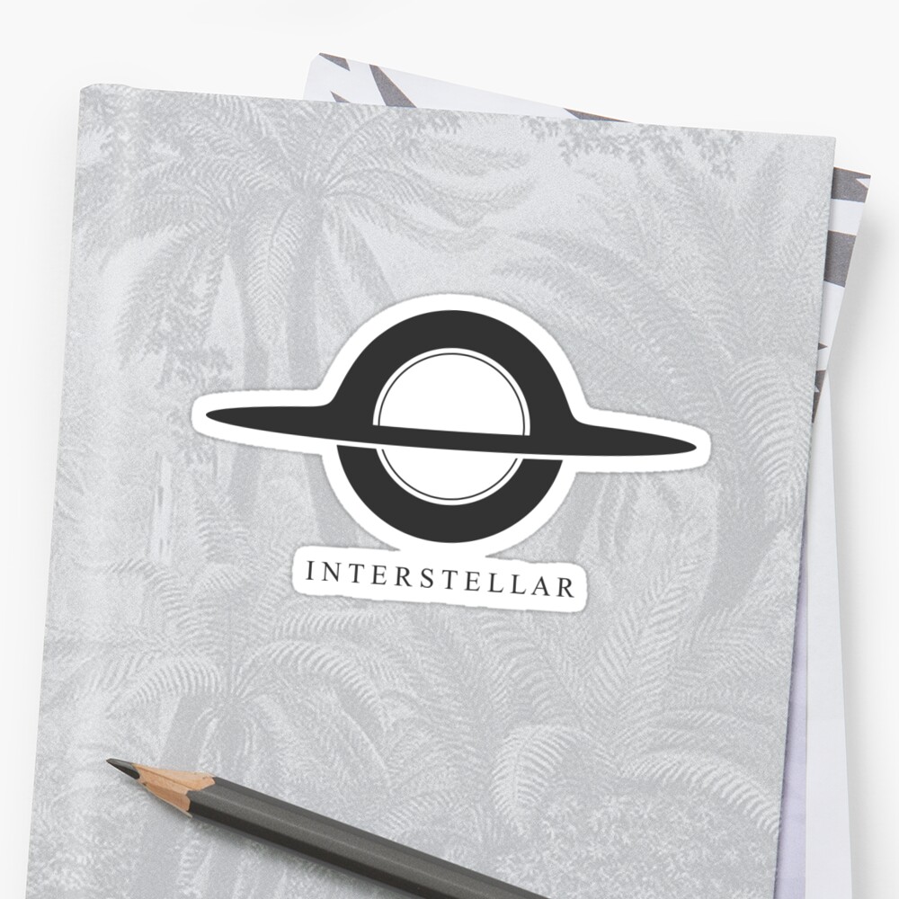 interstellar minimalist gargantua stickers by undersom