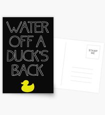 Wasser aus dem Rücken einer Ente Postkarten