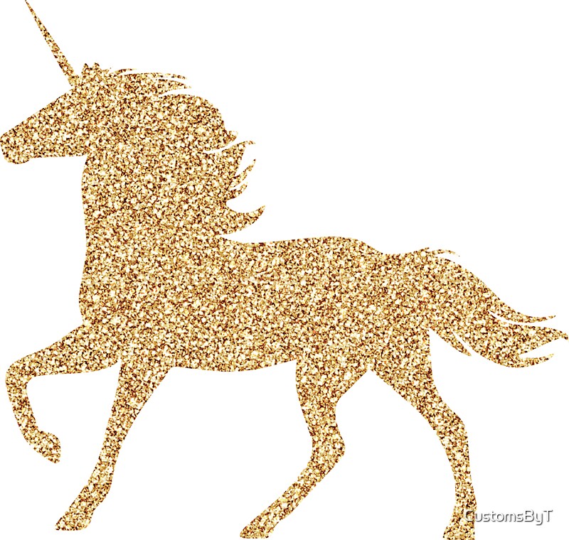 "Glitter Gold Unicorn " Stickers by CustomsByT | Redbubble