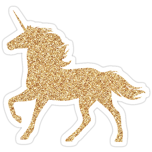 Download "Glitter Gold Unicorn " Stickers by CustomsByT | Redbubble