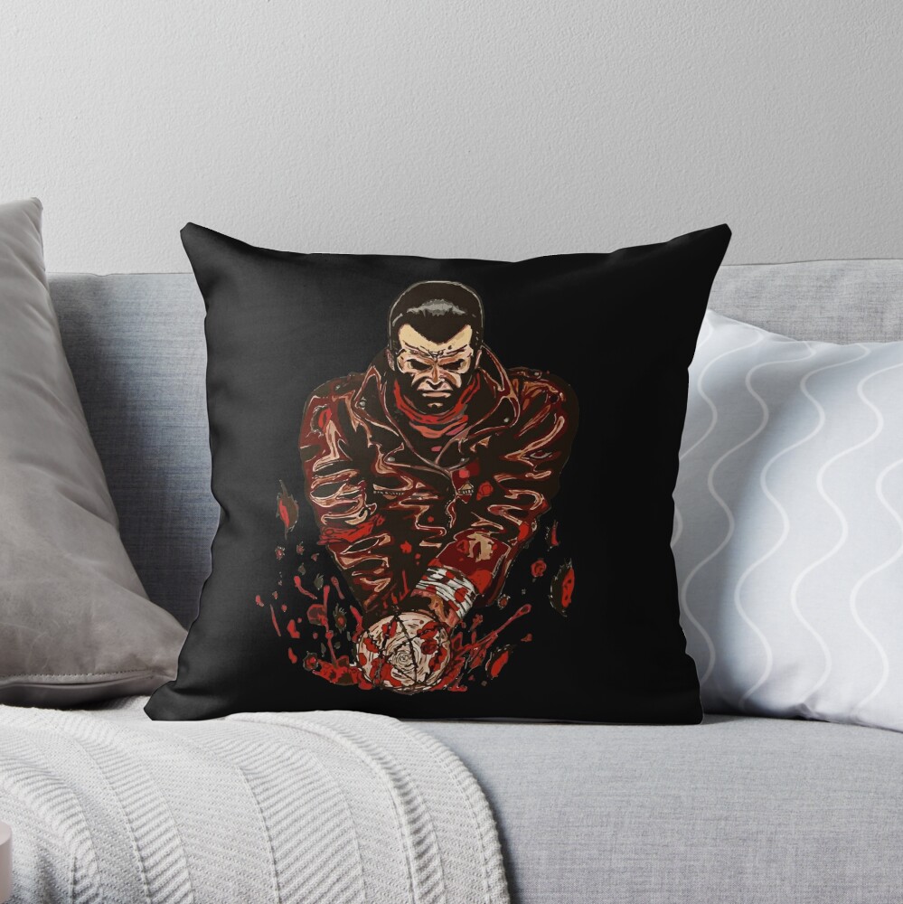 Negan Lucille The Walking Dead Throw Pillow By Joseluislopez