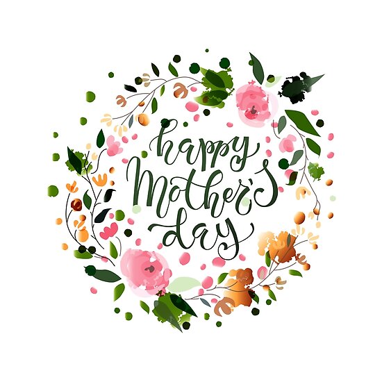 "Happy Mother's Day Lettering Floral Design" Poster by ...