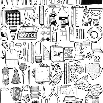 85+ Art Supply Doodles in Black iPad Case & Skin for Sale by thecraftace