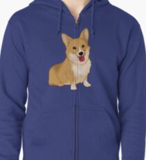 Cute smiling corgi Hoodie mit Reißverschluss